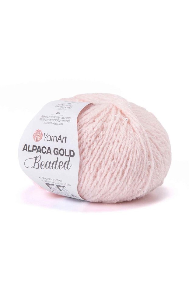 Alpaca Gold Beaded Alpaca Beaded Knitting Yarn 50 Gr 140 m – 1 Piece