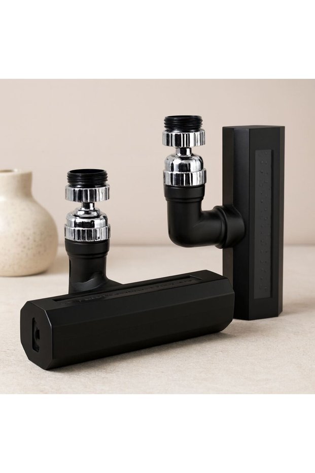 Aerator Faucet Nozzle - 4-Function 360 ° Döner Siyah (Wide Waterfall)