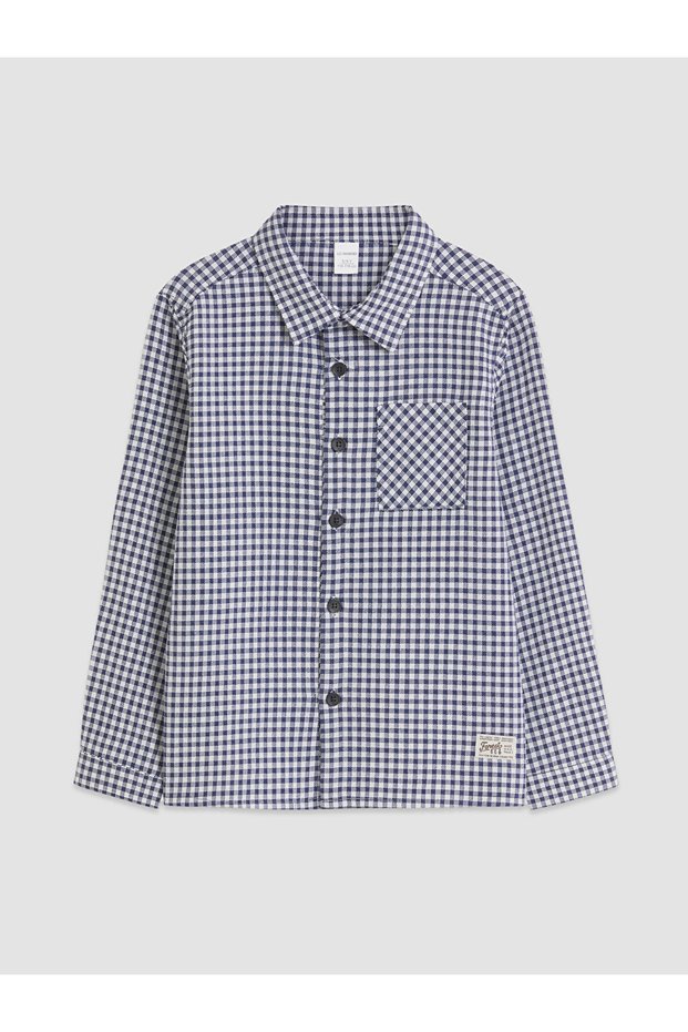 Esvab • Modern & Distinctive Checkered Embroidered Boys' Shirt