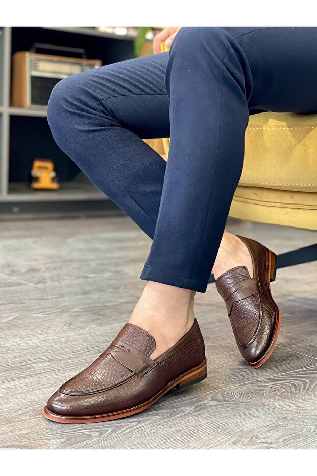 Brown Genuine Leather Daily Use Classic Men's Shoes Mrg240