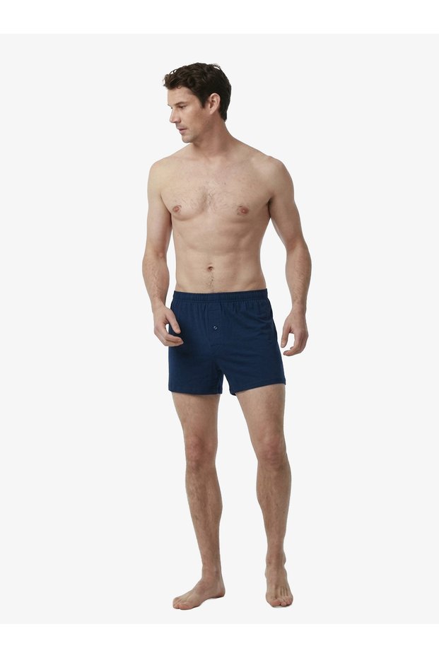 Men's Modal Elastane Boxer Silver 9312 - Navy Blue