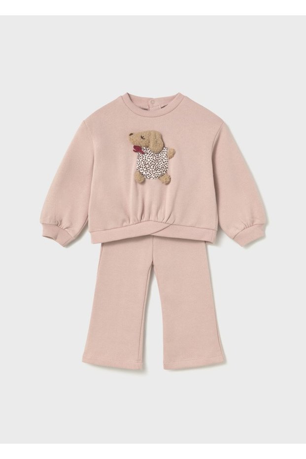 Baby Girl Pink Dog Tracksuit Set