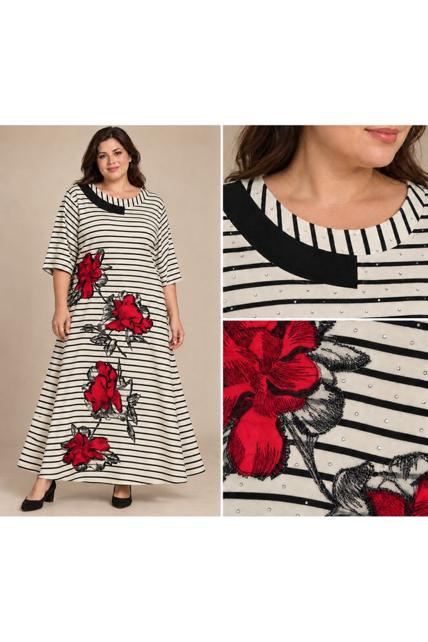 Embroidered Dress Plus Size