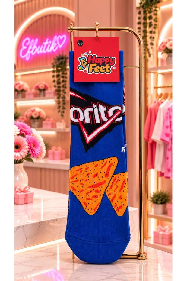 Doritos Nacho Cheese Patterned Humorous Long Socks