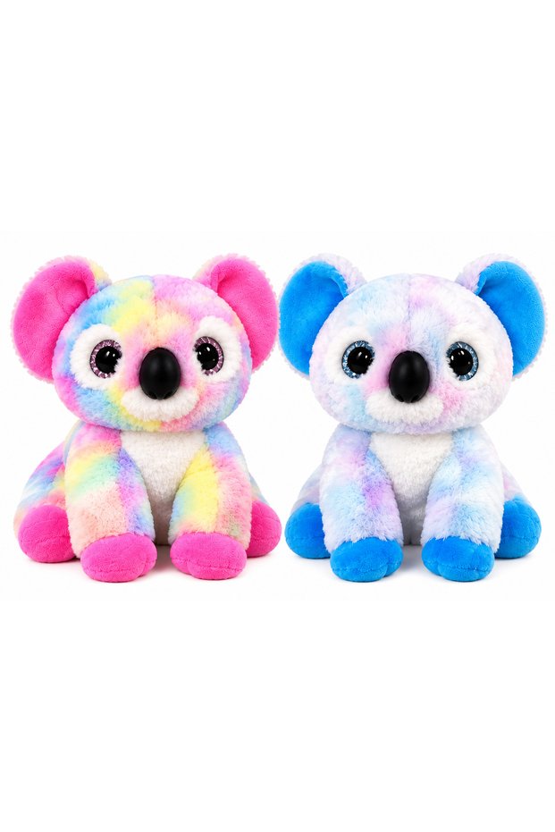 30 cm Plush Koala Toy – Colorful Soft Furry, Cute Koala with Big Eyes – Available in Pink and Blue Colors