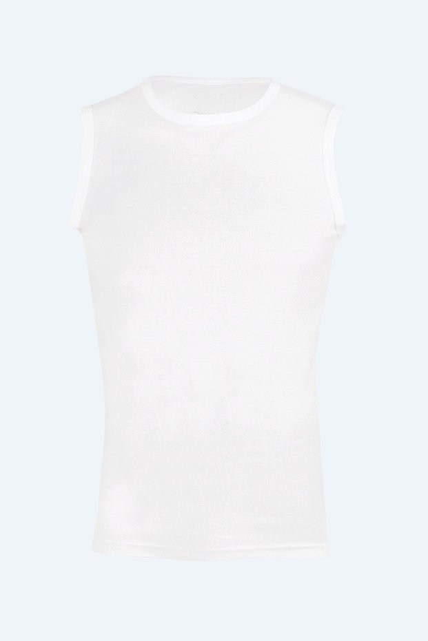 White Ribbed O-Sleeve O-Neck 027-1(3 Pieces)