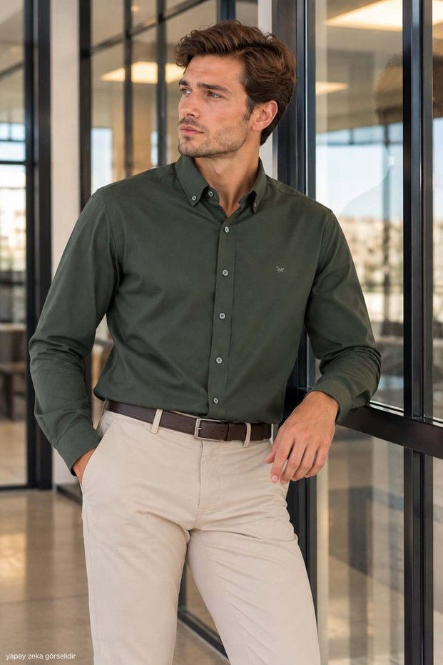 Men's Jupiter Knitted Regular Fit Long Sleeve Shirt