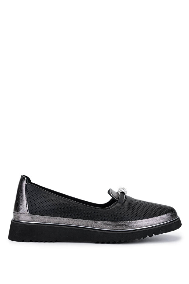 Women's Genuine Leather Black Comfort Shoes