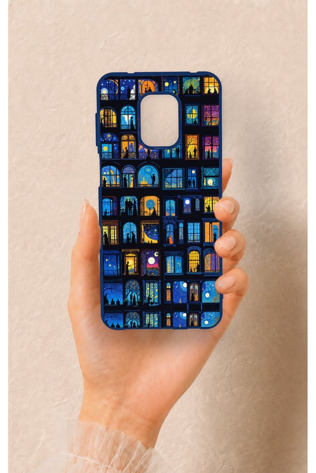 Redmi Note 9 Pro 9S Compatible Night City Stories Patterned Silicone Case