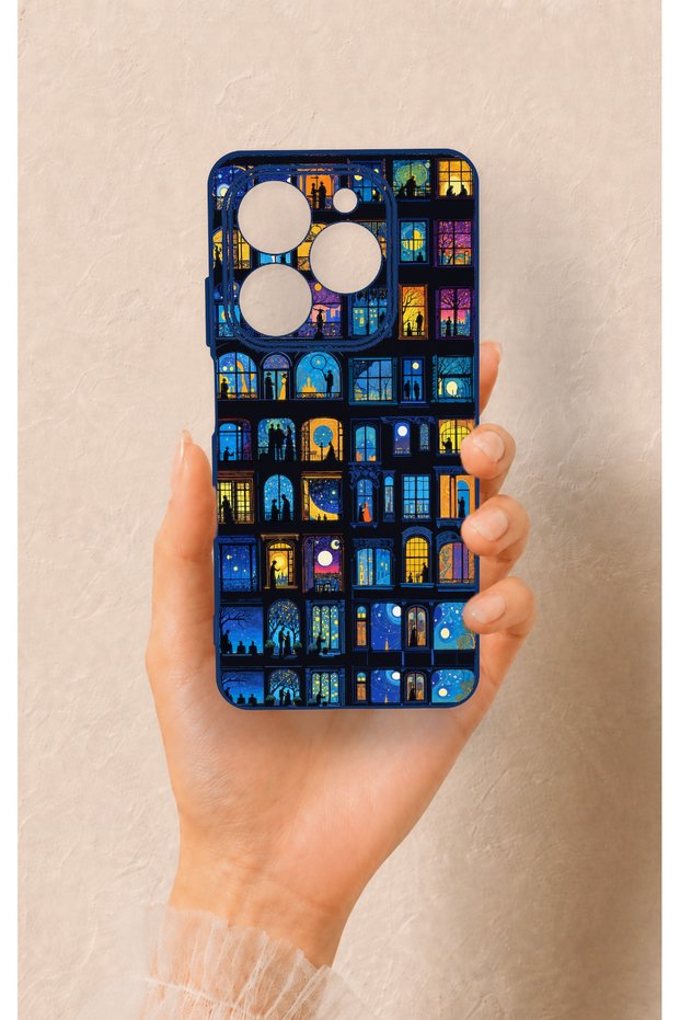 Tecno Spark 20C Compatible Night City Stories Patterned Silicone Case