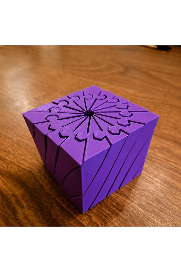 3D Printing Twisting Cube - Mechanical Rotating Puzzle Cube-Purple