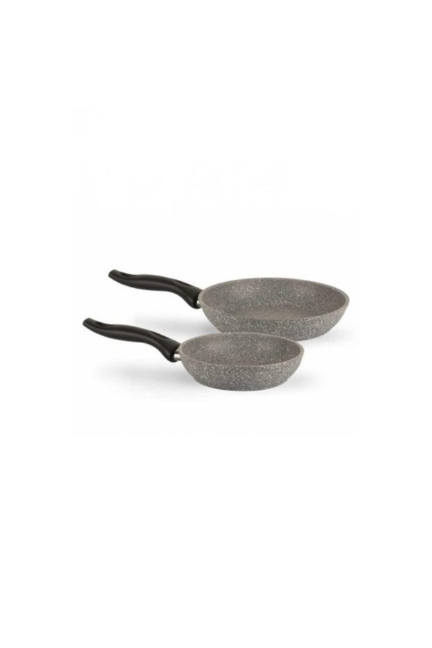 Tantitoni Granit 2-Piece Grey Granite Frying Pan Set Lıberg1822Set2G