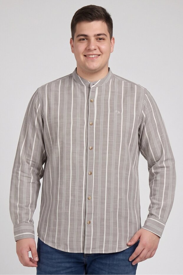 Men Slim Fit Stripe Long Sleeve Casual Shirt, Multicolor