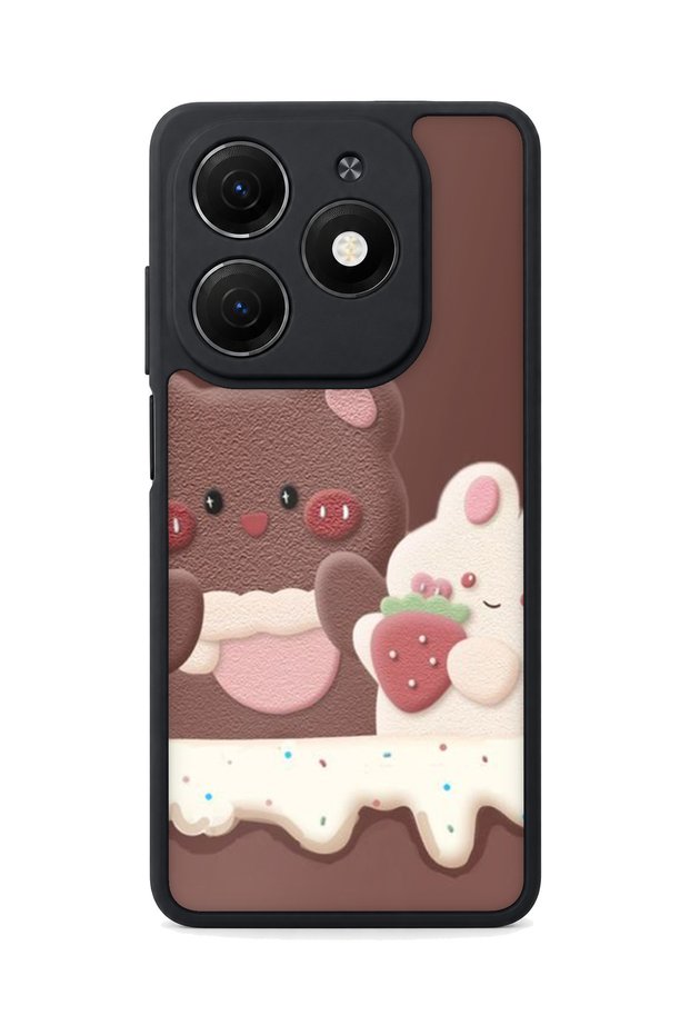 Tecno Spark 20 Compatible Printed, Matte Black, Soft Silicone, Protective, Shock-Absorbing Cover, Case