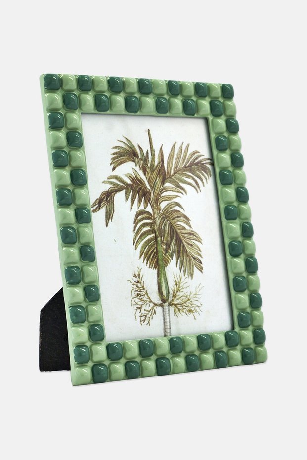 Elegant Polyresin Photo Frame, Light Green