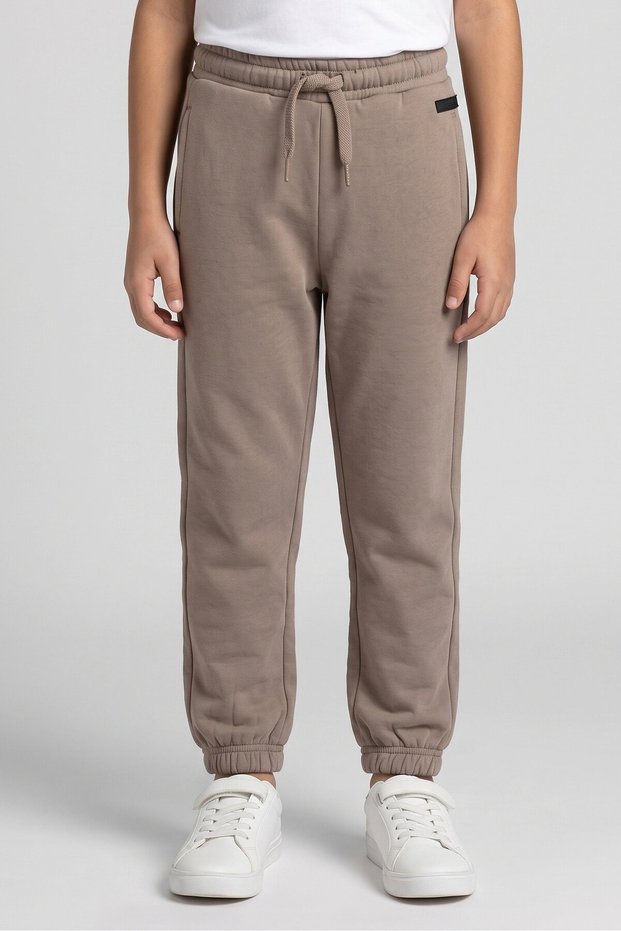 Kids Boy Brand Logo Jogger Pants, Tan