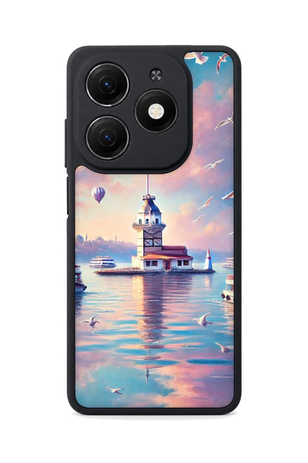 Spark 20 Compatible Printed, Matte Black, Soft Silicone, Protective, Shock Absorbing Cover, Case