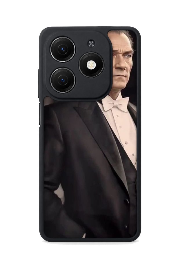 Tecno Spark 20 Compatible Printed, Matte Black, Soft Silicone, Protective, Shock-Absorbing Cover, Case