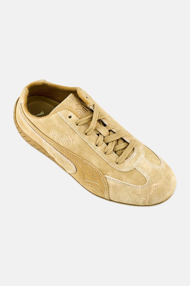 Kids Boy Speedcat Lace Up Outdoor Shoes, Beige