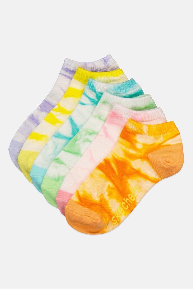Kids Girl 6 Pairs Brand Logo Low Cut Socks, Multicolor