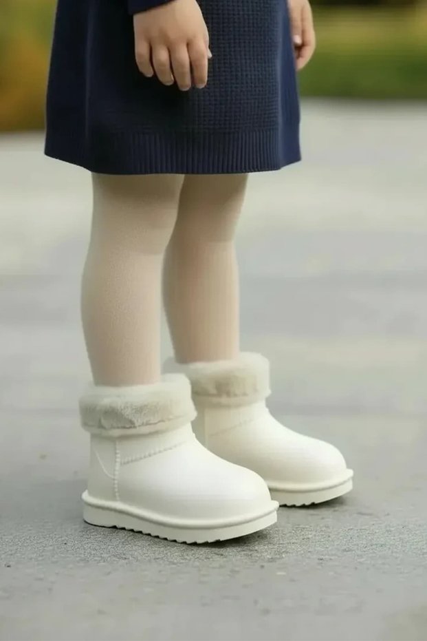 Children's Waterproof Fur Rain Boots 2828Nav