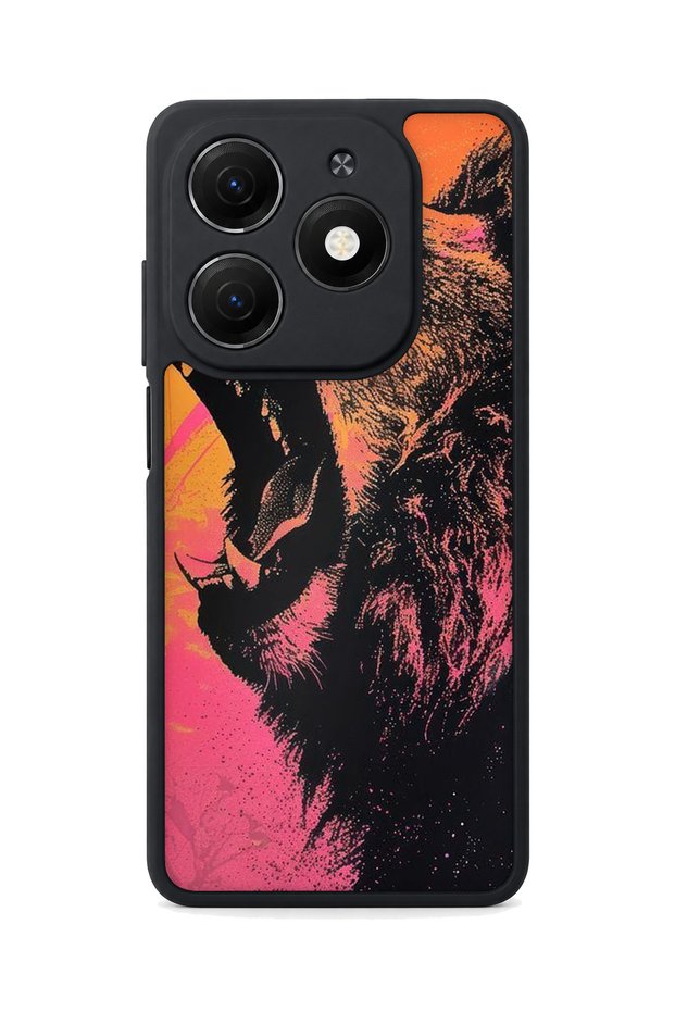 Spark 20 Compatible Printed, Matte Black, Soft Silicone, Protective, Shock Absorbing Cover, Case