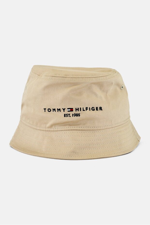 Men Embroidered Logo Bucket Hat, Beige