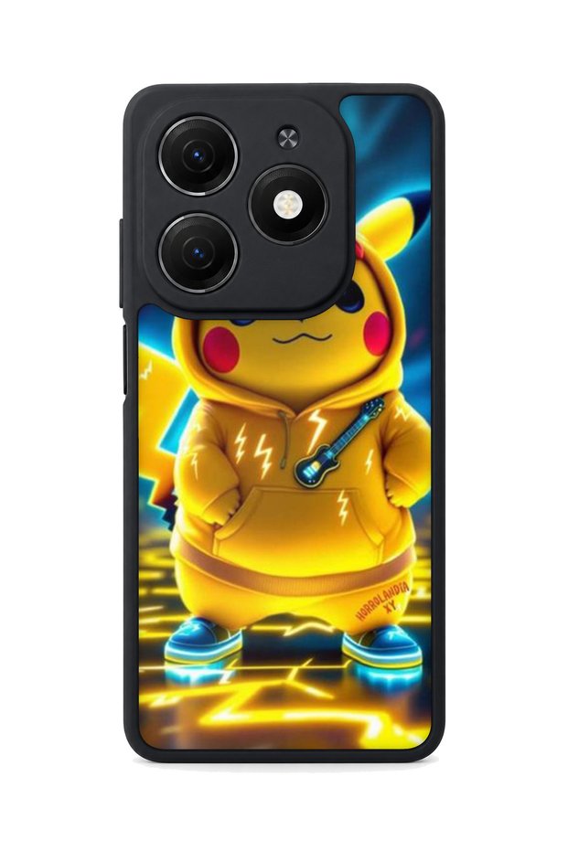 Spark 20 Compatible Printed, Matte Black, Soft Silicone, Protective, Shock Absorbing Cover, Case