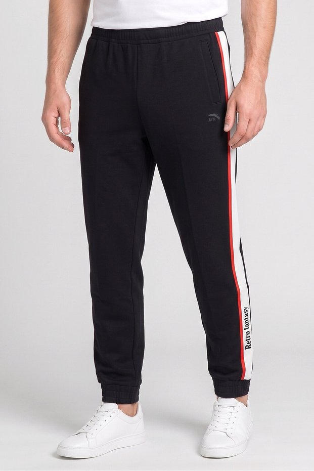 Men Regular Fit Training Track Pants, Black