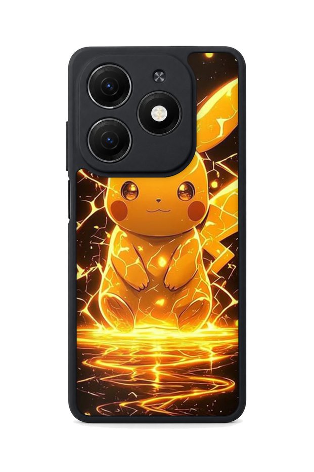 Spark 20 Compatible Printed, Matte Black, Soft Silicone, Protective, Shock Absorbing Cover, Case