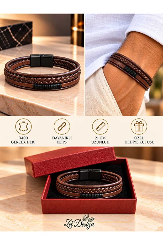 Leather Men's Bracelet (Boxed)