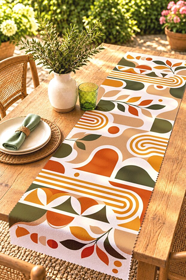 Abstract Colors Patterned Runner / Tablecloth / Placemat