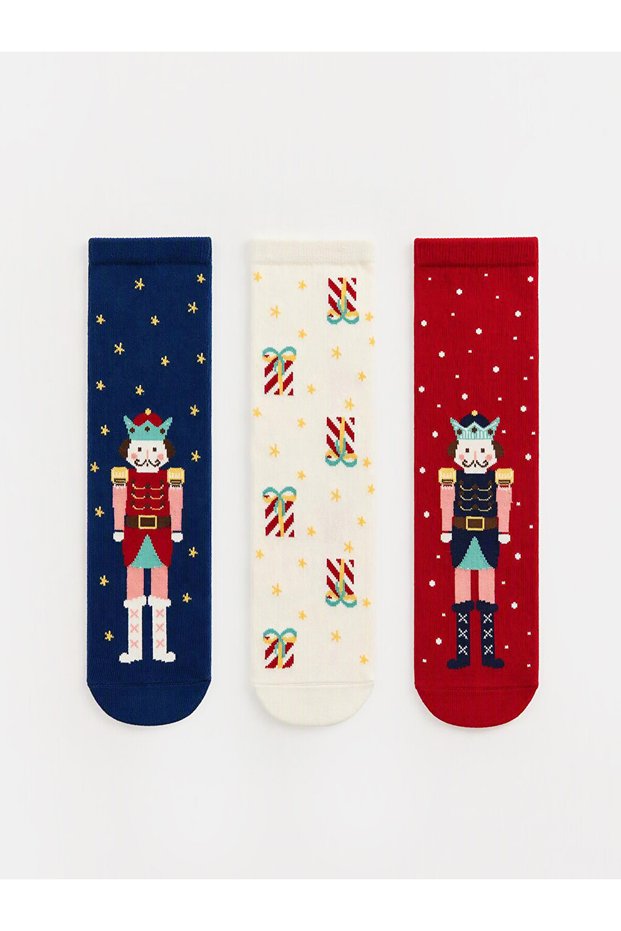 Embroidered Women's Socks from Uzg Store for Style Enthusiasts, Pack of 3