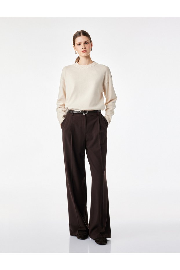 Long Sleeve Crew Neck Oversize Knitwear Sweater