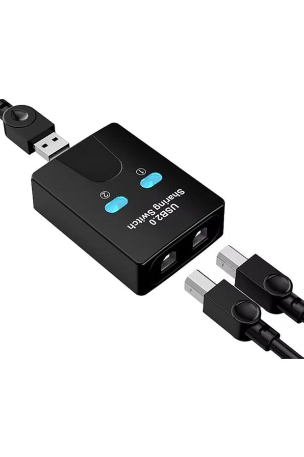 محول USB لتبديل بين أجهزة الكمبيوتر لمشاركة جهاز واحد، محول USB 2.0 بمنفذين للطباعة والمسح الضوئي