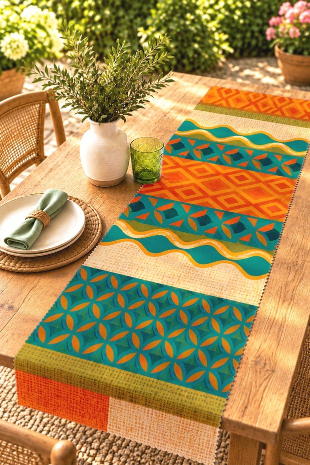 Coffee Delight Cat Patterned Runner / Tablecloth / Placemat