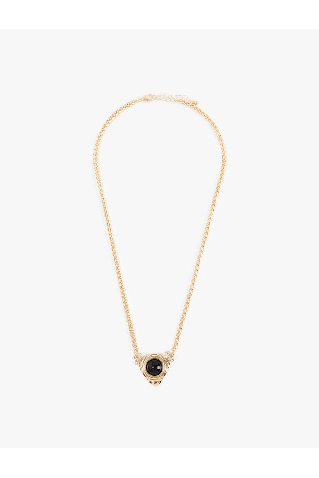 Stone Triangle Steel Mixed Necklace