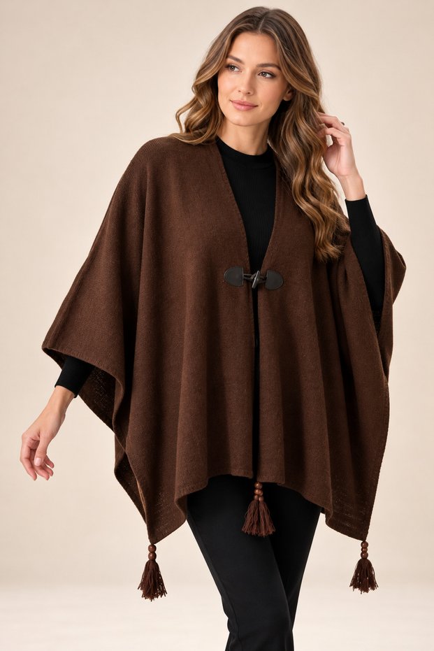 Soft Touch Poncho Series Autumn-Winter Thick Woven Poncho