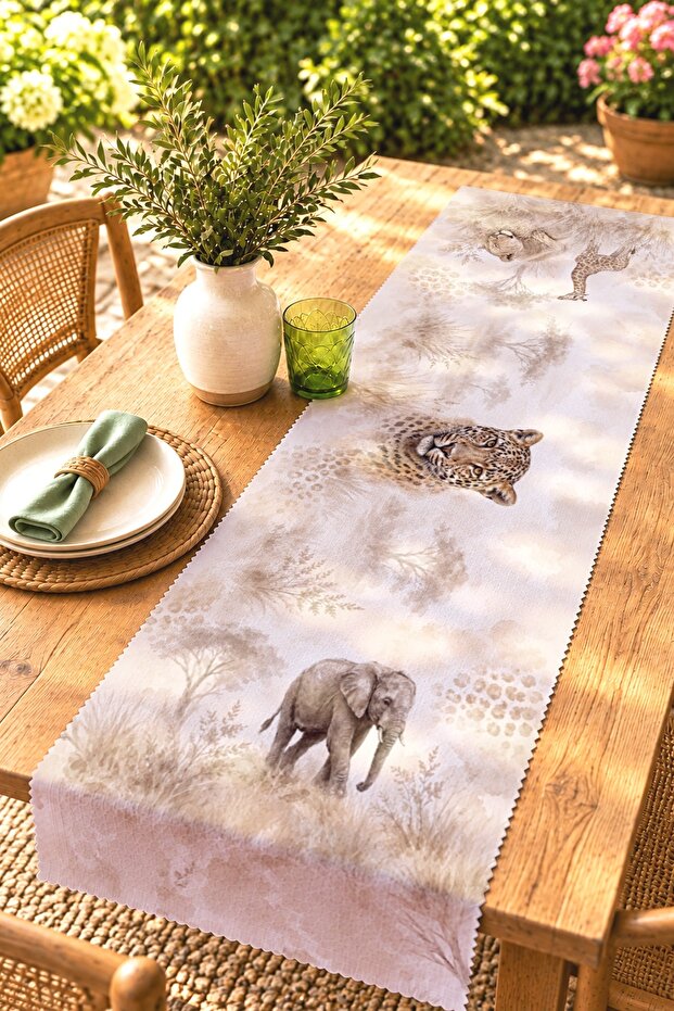 Bohemian Forest Animals Patterned Runner/Tablecloth/Placemat
