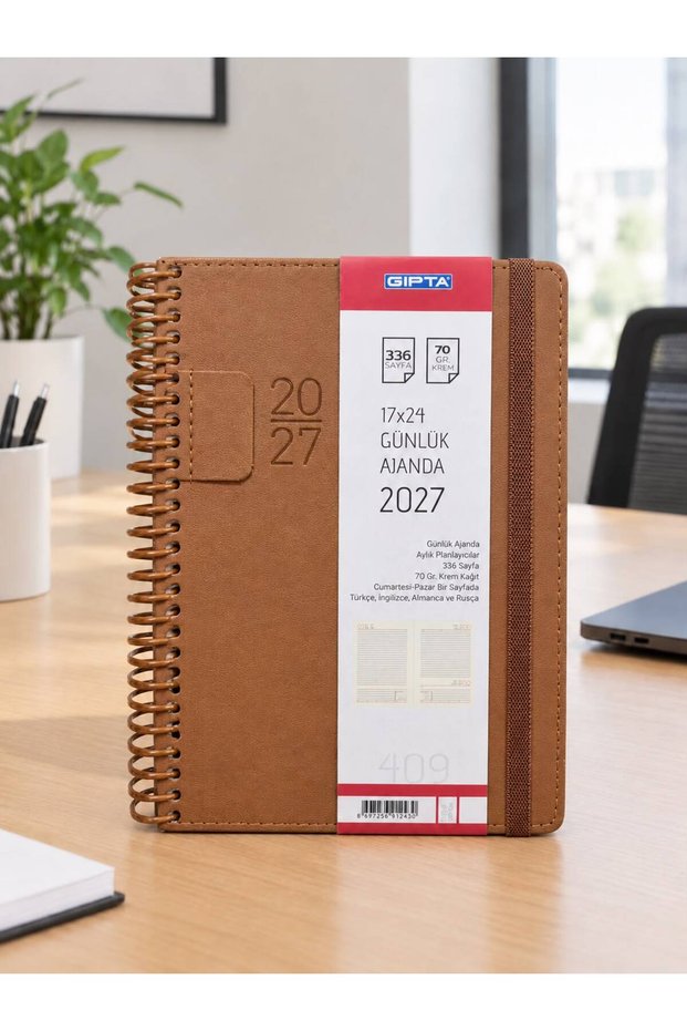 2027 17X24 Daily Agenda Leather Cover Spiral Bound 409-Exk