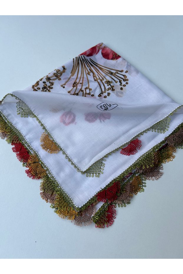 Hand Work Needlepointed Square Writing 100X100 cm Handcrafted