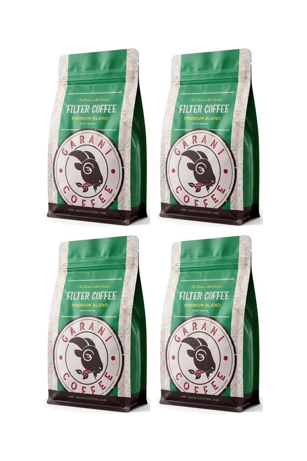 Premium Blend Filter Coffee Set of Four 4X250 g 1000 g Ground Coffee Medium Roast for French Press