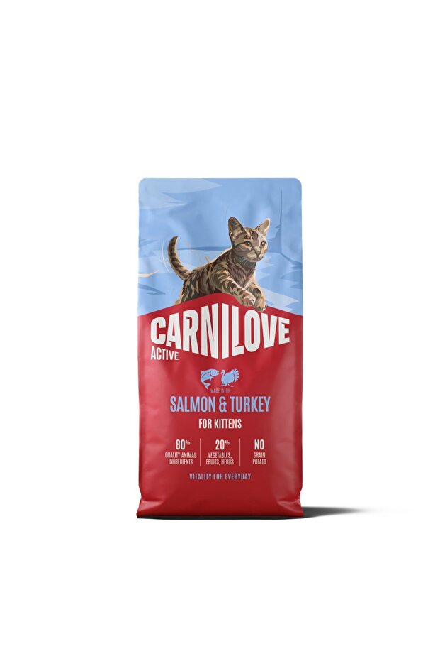 Active Salmon & Turkey for Kittens Dry Cat Food 2kg
