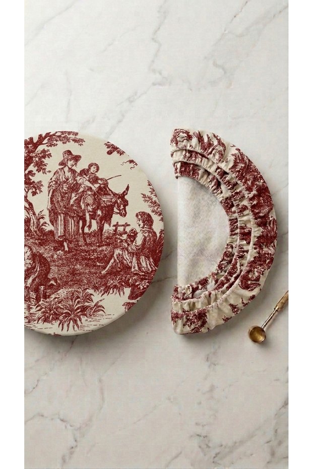 6 Pieces of Ready-Made American Service Supla Fabric, 33 cm Circle Supla Compatible with French Country Pattern