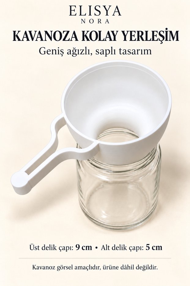 Wide Mouth Jar Funnel with Handle – 9 cm Top Diameter, 5 cm Bottom Diameter
