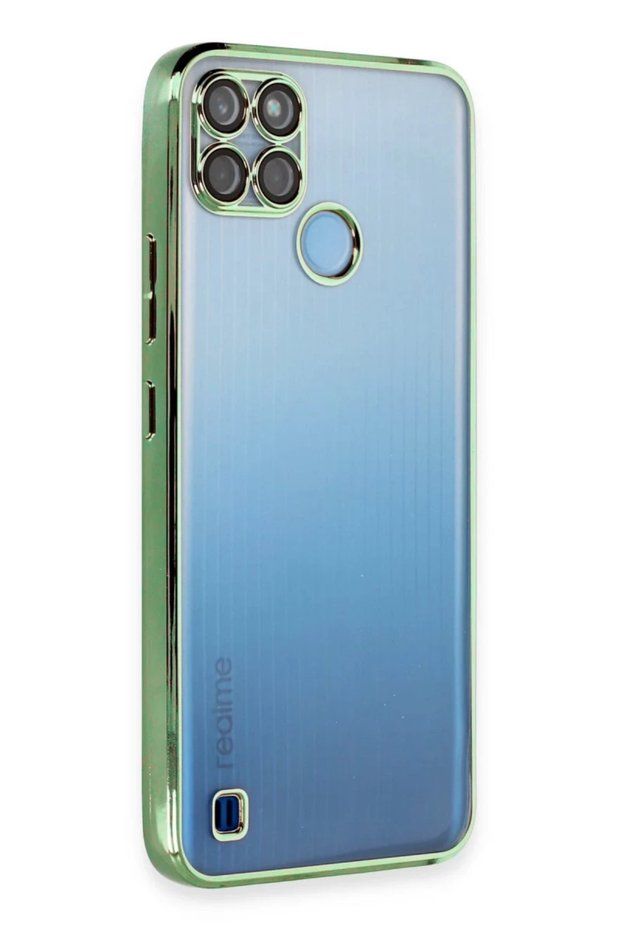 Realme C25Y Compatible Silicone Case with Lens - Green