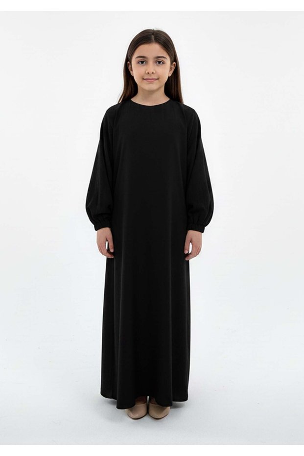 Kids Harir Maqsood Prayer Abaya I Black