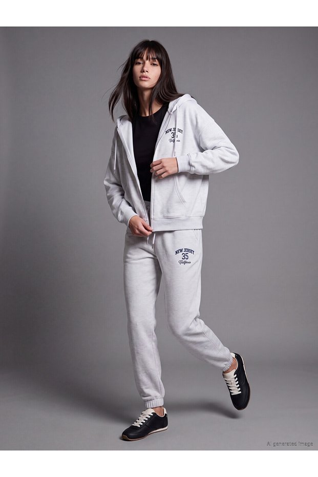 XSIDE Gray Elastic-Waist Printed Women's Jogger Sweatpants with the ALITA CITY Touch