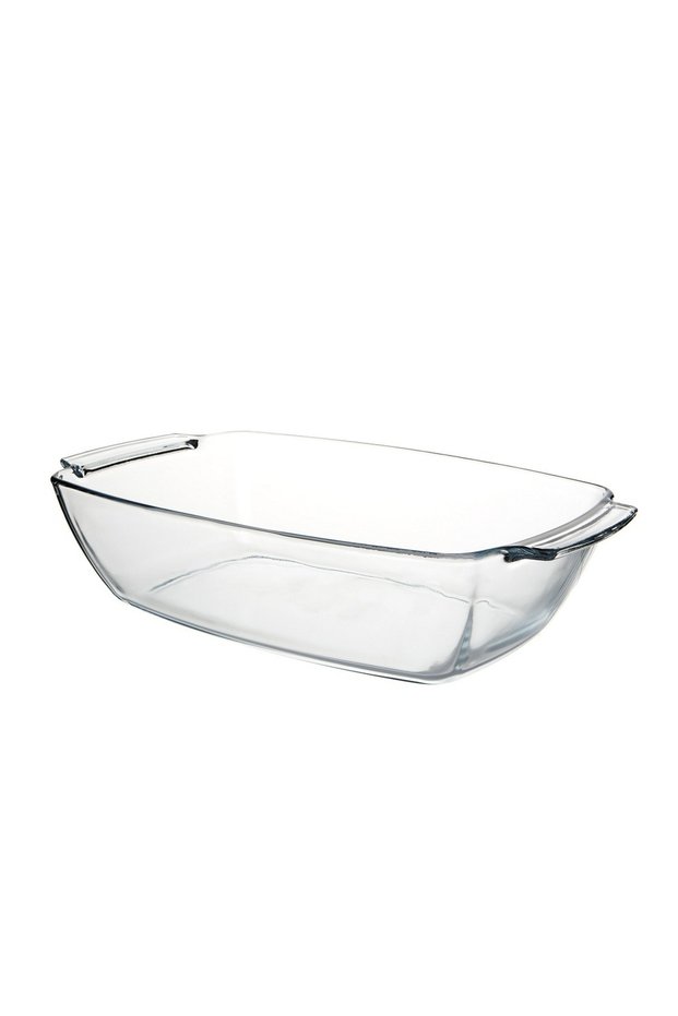 Rectangular Deep Glass Baking Tray, 4420 Ml, 90 Mm, Clear