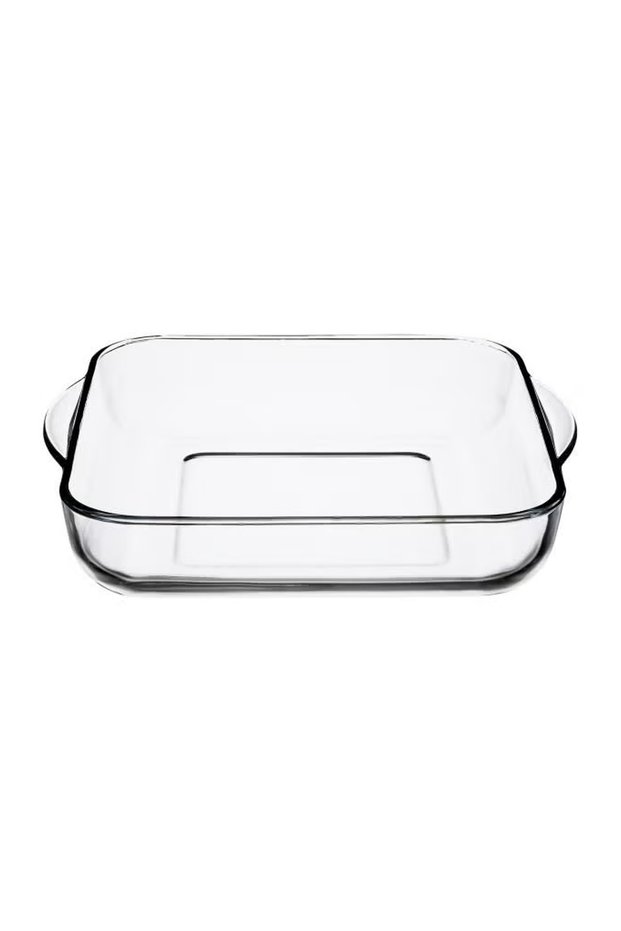 Square Glass Tray Clear 3.2 Liters